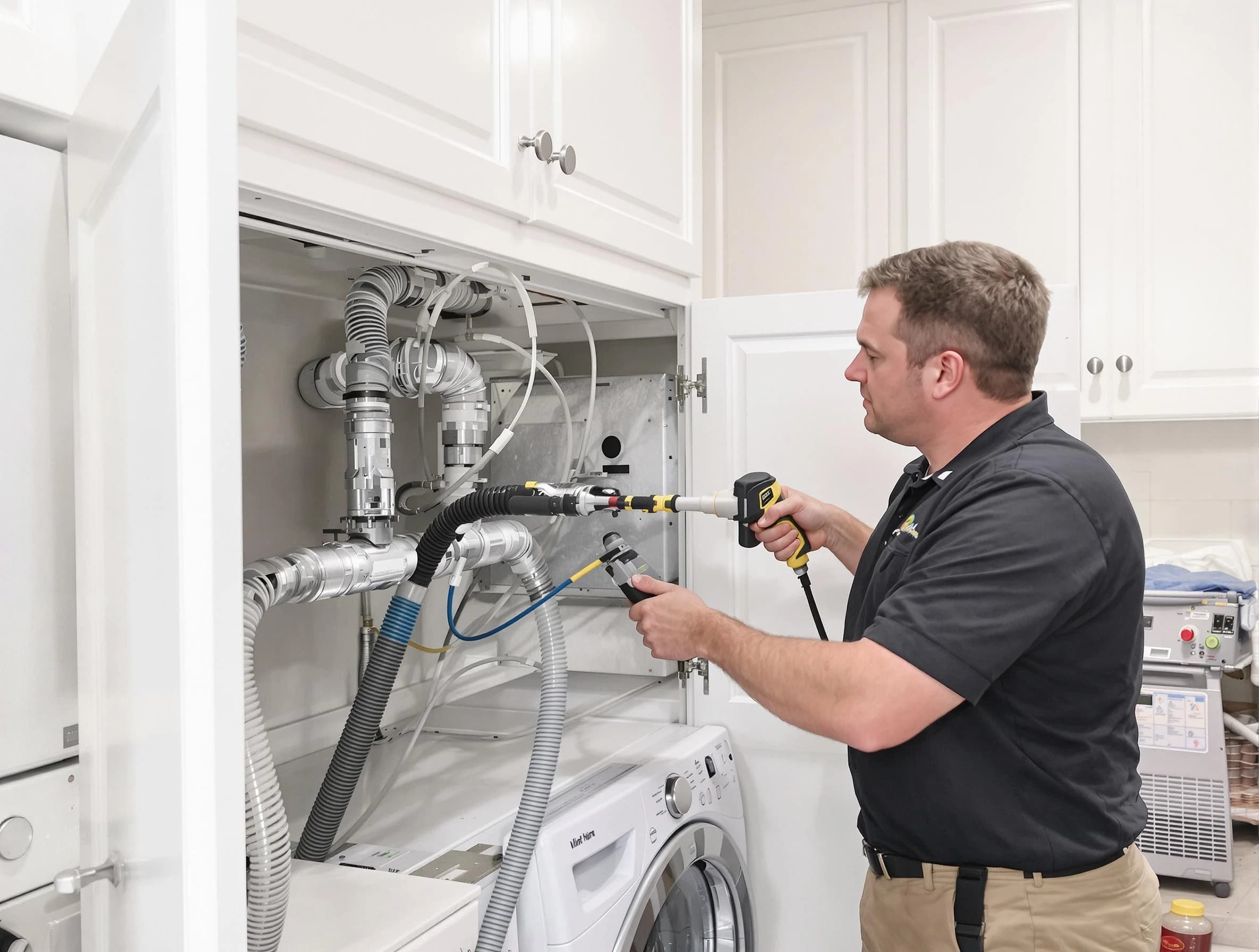 O'Hara Dryer Vent Cleaning professional removing severe blockage from a clogged dryer vent in O'Hara