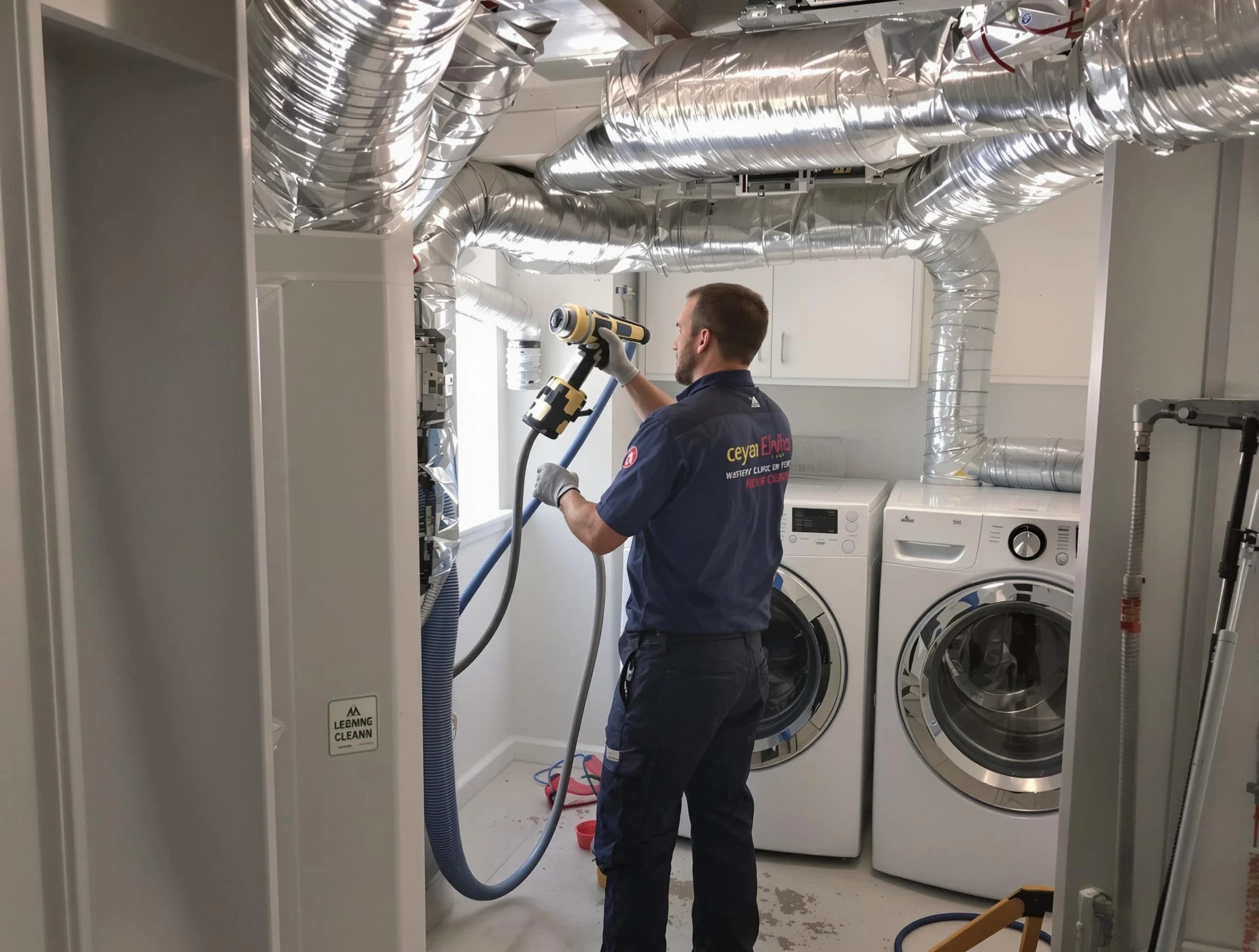 O'Hara Dryer Vent Cleaning specialist using advanced equipment for thorough duct cleaning in O'Hara