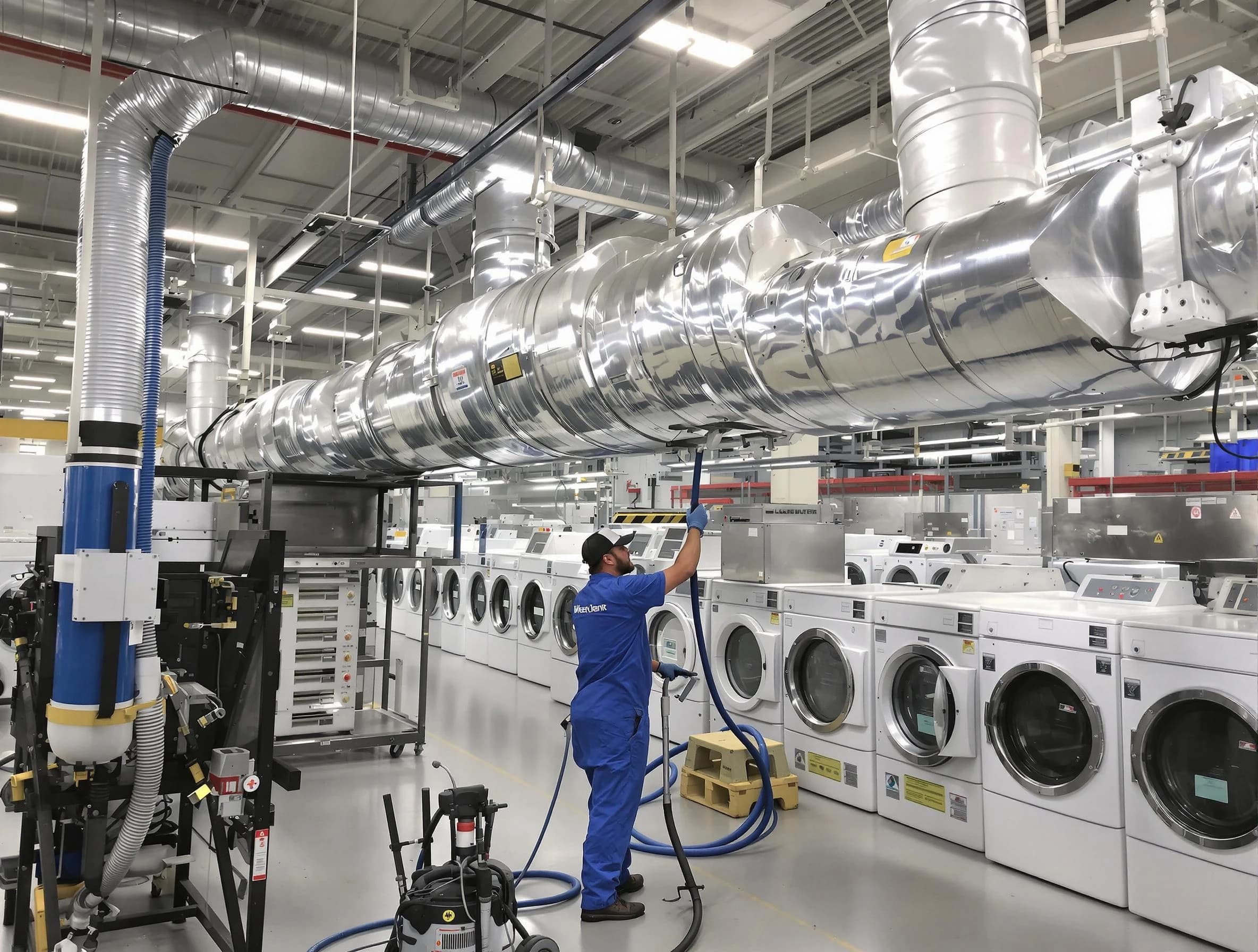 O'Hara Dryer Vent Cleaning team performing heavy-duty industrial dryer vent cleaning in O'Hara